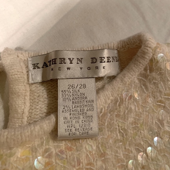 Silk Angora Lambswool Sparkly Sequin Sweater Blouse Top - Picture 7 of 9